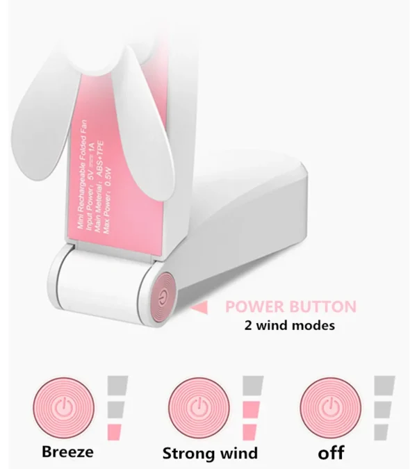 Usb Mini Fold Fan Electric Portable Hold Small Air Cooler Originality Charging Household Electrical Appliances Desktop Ventilado - Image 5