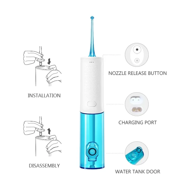 Soocas W3 W1 Portable Oral Irrigator USB Rechargeable Dental Water Flosser Stable Water Flow IPX7 Waterproof Teeth Cleaner - Image 5