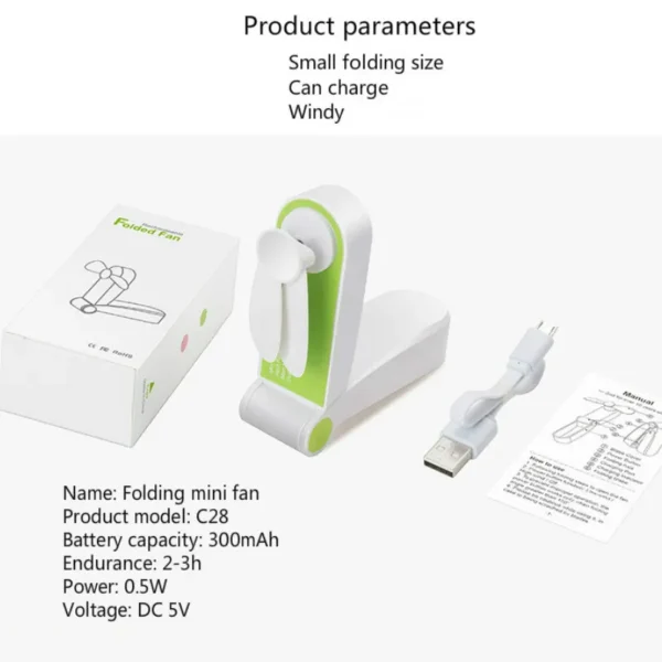 Usb Mini Fold Fan Electric Portable Hold Small Air Cooler Originality Charging Household Electrical Appliances Desktop Ventilado - Image 6