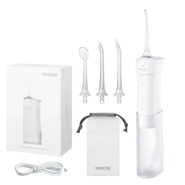 Soocas W3 W1 Portable Oral Irrigator USB Rechargeable Dental Water Flosser Stable Water Flow IPX7 Waterproof Teeth Cleaner - Image 2